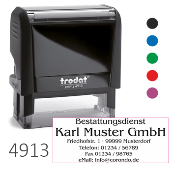 TRODAT Printy 4913 mit Stempelplatte und Kissen